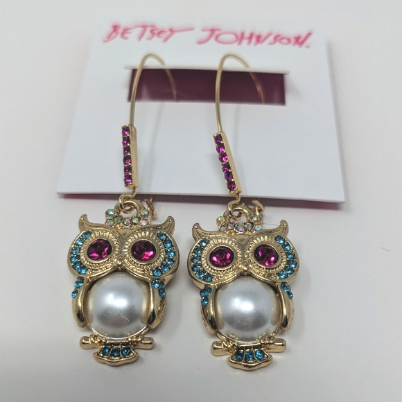 Betsey Johnson Jewelry - NWT Betsey Johnson Owl Earrings